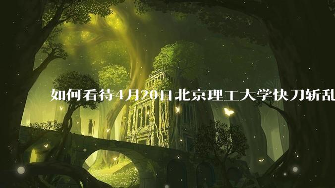 如何看待4月20日北京理工大学快刀斩乱麻处理“宫琳***”的做法？